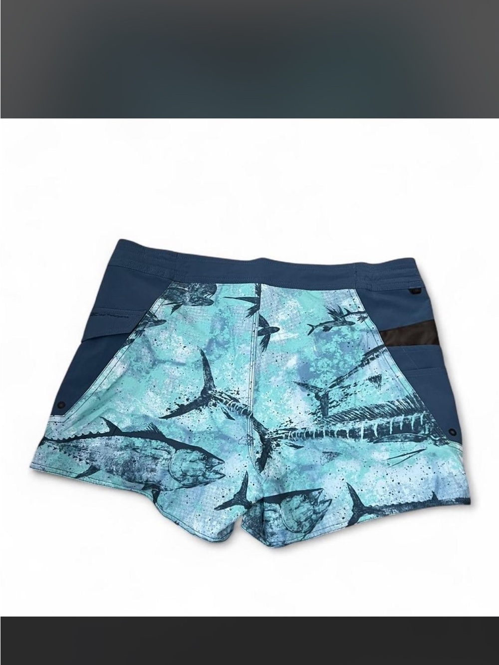 Pelagic Women's Teal & Navy Printed Athletic Shorts - Picture 3 of 7